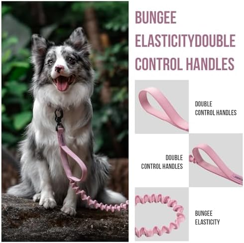 OneTigris Tactical Bungee Leash with 2 Handles Quick Release (Pink) - Image 3