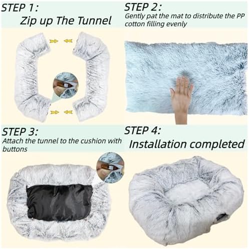 XxingSheep Extra Large Cat Tunnel Bed Plush Cat Cave for Indoor Adult Cats - Image 6