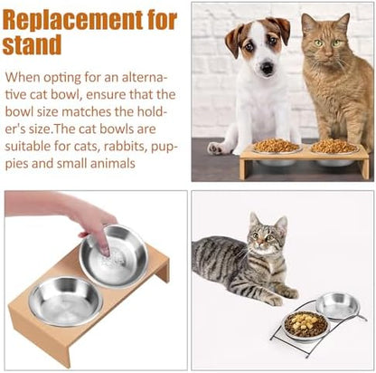 6 Pcs Stainless Steel Cat Bowls, Metal Shallow Cat Bowls Whisker Friendly - Image 6