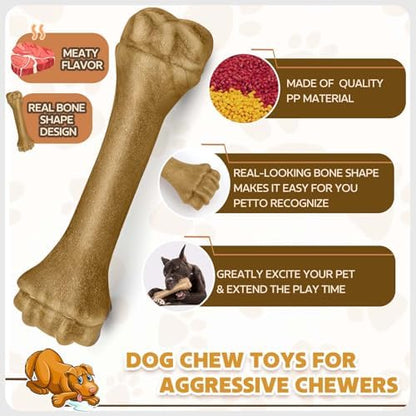 PUPTILY Dog Toys for Aggressive Chewers, Indestructible Bones for Aggressive Chewers, Tough Puppy Chew Toy for Heavy Duty Dogs, Big Dog Teething Toys with Durable Nylon for Large/Medium Breed Puppies - Image 4