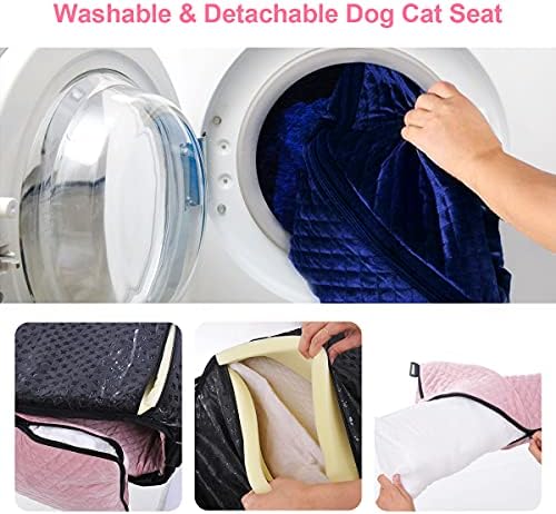 Dog Car Seat for Small Medium Dogs Pet Up to 40 lbs Pink - Image 6