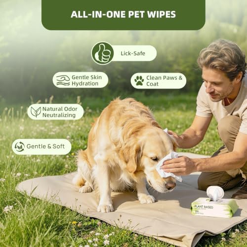 IMMHABI 400 Count Dog Wipes, Unscented Plant-Based Hypoallergenic Pet Wipes for Paws, Butt, and Anal Gland Care, Cleansing & Deodorizing for Puppies and Cats - Image 3