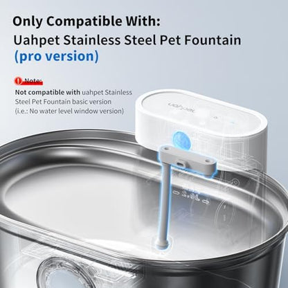 uahpet Stainless Steel Cat Water Fountain Pro (with Water Level Window Version) Water Inlet and Outlet Silicone Accessories and Gravity Suction Head Set - Image 3