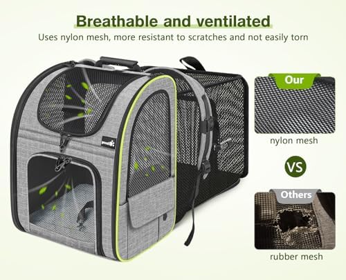 pecute Cat Backpack Carrier Expandable, Cat Backpack with Curtain - Image 4