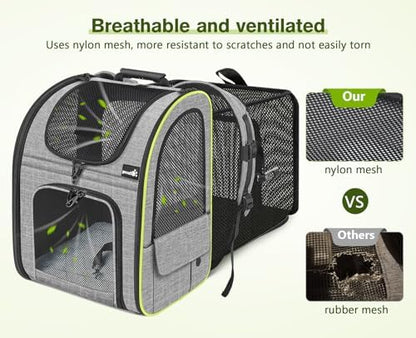 pecute Cat Backpack Carrier Expandable, Cat Backpack with Curtain - Image 4