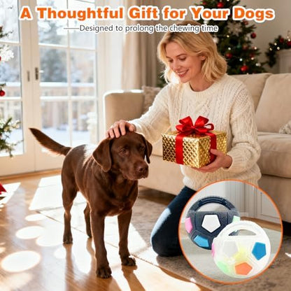 The Mellow Dog Calming Ball with Handle, Mellow Dog Calming Ball,Squeaky Floating Rubber Balls,Interactive Balls for Dogs Playing,Water Play,Training & Outdoor Games (Black) - Image 6