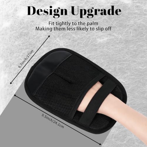 Pet Hair Remover Gloves Black Static Hair Remover Reusable for Clothes Sofa Car Seat - Image 2