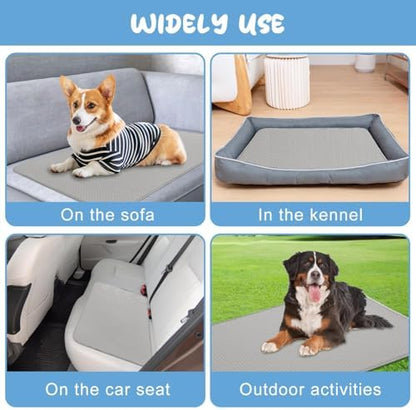 Buvlnee Summer Dog Cooling Mat Washable Ice Silk Self Cool Pad for Small Medium Large Dogs and Cats, Pet Sleeping Pad for Crate, Bed, Indoor & Outdoor Floor, Car Seats - Image 4