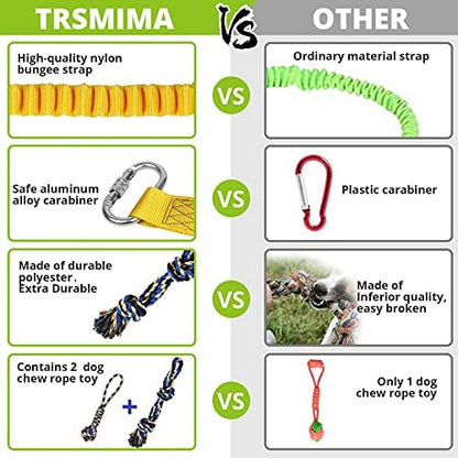 Dog Hanging Bungee Tug Toy: Interactive Tether Tug-of-War for Pitbull Small to Large Dogs to Exercise and Fun Solo Play - Durable Retractable Tugger Dog Rope Toy with 2 Chew Rope Toys - Image 5
