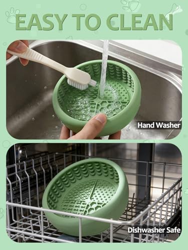Dog Lick Bowl for Large Dogs, Lick Mat, Slow Feeder Lick Bowl with Brush and Scraper,Strong Suction, Freeze Licking Bowl for Anxiety Relief, Enrichment & Distraction, Dishwasher Safe 7.6 * 3.5 inch - Image 5