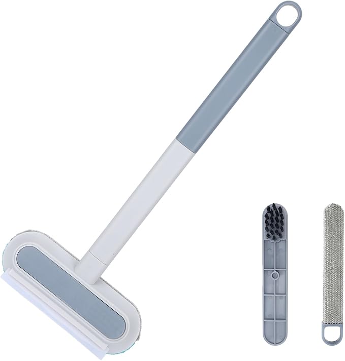 Pet Hair Removal Tool & 2 Cleaning Brushes, Multifunctional Pet Hair Remover Reusable Washable Dog Cat Fur Cleaning Broom for Carpet Sofa Furniture Window Tile