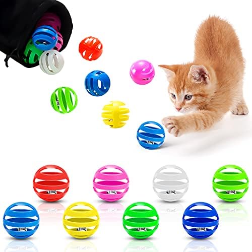 Kasyat 21 Pcs Cat Jingle Balls with Bells, Plastic Lattice Indoor Play - Image 3