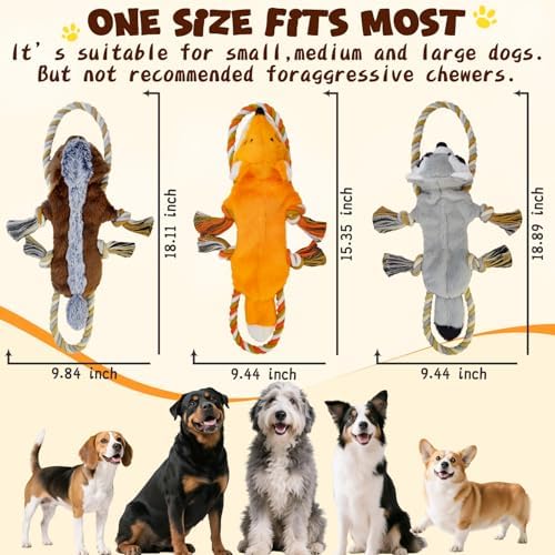 No Stuffing Rope 3-Pack Dog Toys, Chew Toys for Medium, Large Pets - Image 3