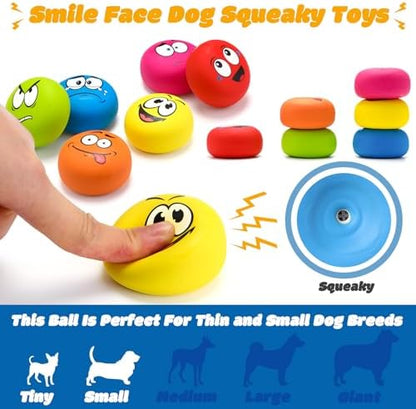 Hungdao 12 Pcs Squeaky Dog Toys, Small Dog Ball Bulk, Rubber Latex, Cute - Image 3