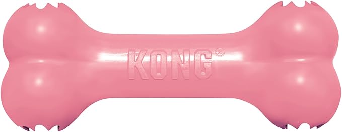 KONG Puppy Goodie Bone - Stuffable Natural Rubber Chew Toy for Small Dogs & Teething Puppies - Pink