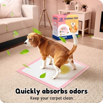 MoMoCo 23x23 Pink Puppy Pads 100ct, 6-Layer Dog Pee Pads for Small Dogs - Image 4