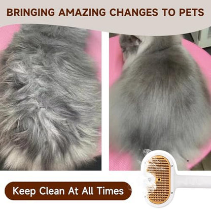 Pet Steam Brush for Dog & Cat – shower bath brush – Steam for Shedding & Grooming Water Brush for Long & Short Haired Pets Spritz Defur Comb 3-in-1 Spray Hair Removal Comb Includes 1*Waterless Shampoo - Image 4
