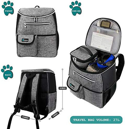 PetAmi Dog Travel Backpack 27L Airline Approved Pet Supplies Bag, Gray - Image 2