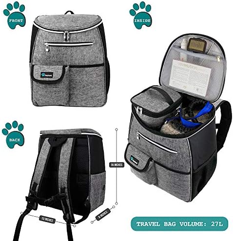 PetAmi Dog Travel Backpack 27L Airline Approved Pet Supplies Bag, Gray - Image 2