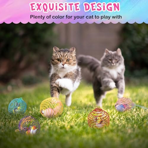 Jecery 5 Pcs Cat Toys Spring,Bird,Multicolor - Image 5
