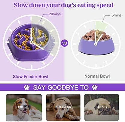 UPSKY Slow Feeder Dog Bowl Anti-Chocking Slower Feeding Pet Puzzle Bowls - Image 3