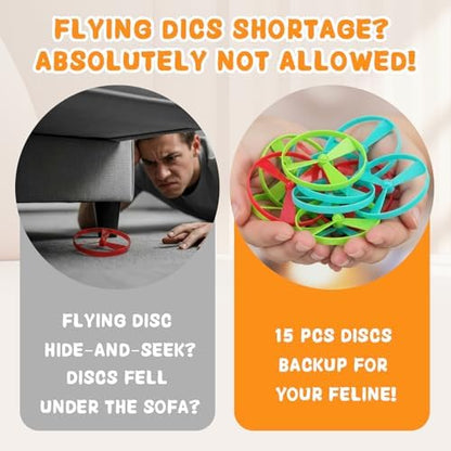 15 PCS Flying Spinners for Disc Launcher Interactive Cat Fetch Toy - Image 5