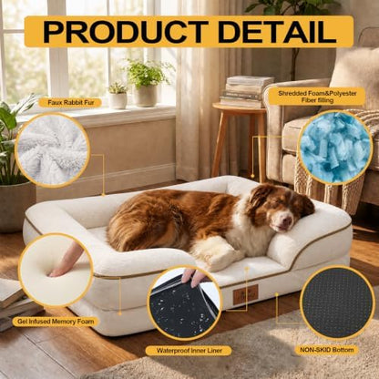 Orthopedic Dog Beds Large Sized Dog, Memory Foam Dog Bed Couch, 36"L - Image 5