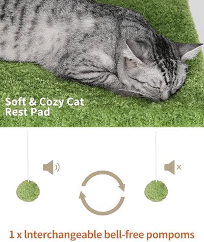 FourFurPets 43.7in 3-Tier Modern Cat Tree Tower Condo, Cat Scratch Posts for Indoor Cats, Big Plate, Two 19.7in Full Sisal Scratching Posts, White - Image 5