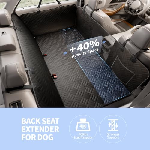 Dog Car Seat Cover for Back Seat, Hard Bottom Back Seat Extender for Dogs - Image 2