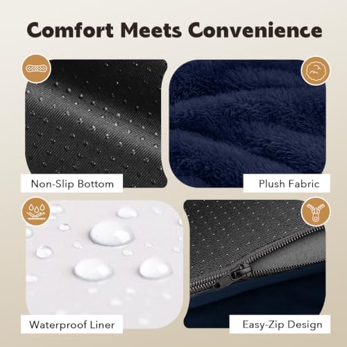 MEKIY XXL Orthopedic Waterproof Dog Bed with Bolster for Extra Large Dogs - Image 4