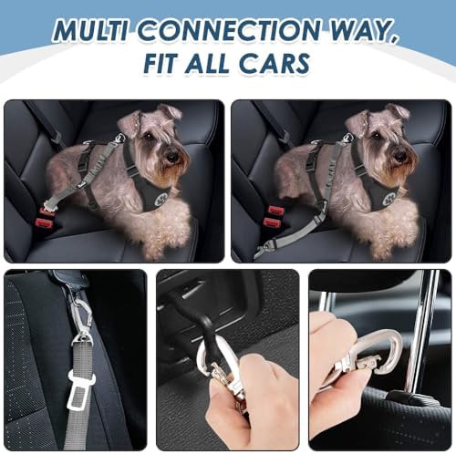 SlowTon Dog Seatbelt, 2 Pack Adjustable Heavy Duty Dog Safety Seat Belt - Image 2