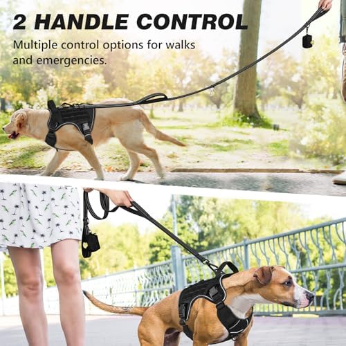 Double Handle Dog Leash with Poop Bag Holder and Car Seat Belt Buckle - Image 5