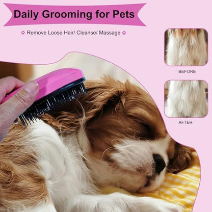 3 PCS Puppy Brush Grooming Kit (Pink) - Image 6