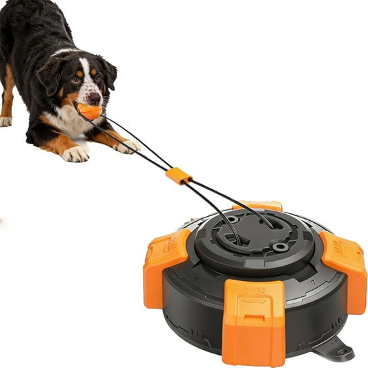 Interactive Dog Toys Upgraded Strong Tug-of-War Dog Toy Mentally Stimulating Toys for Dog Tug of War Dog Toy for Aggressive Chewers Durable Puppy Molar Chew Toy with Teeth Cleaning Dog （Black-orange）