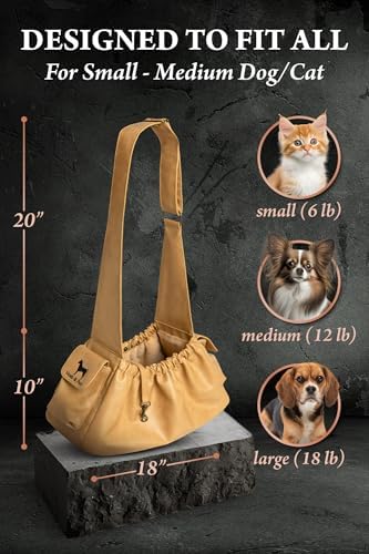 Noah & Paw Dog Sling Carrier for Small Dogs 5-18lb, Dog Sling for Small Dogs and Cats, Dog Carrier with Adjustable Padded Strap, Vegan Leather Lined with Fur, Double Safety Feature, Machine Washable - Image 4
