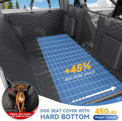 Dog Car Seat Cover Waterproof Vegan Leather, Scratchproof, Hard Bottom Back Seat Extender for Dogs, Non Slip Back Seat Protector with Mesh Window, Easy to Clean Fit Full Size Trucks, Black - Image 3