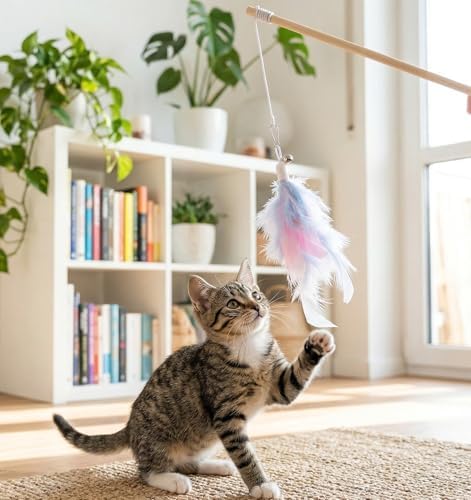 12 Pcs Cat Toy Attachments, Cat Toys Feather Replacement with Bells - Image 4