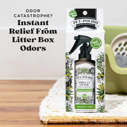 Pet-Pourri Smell Ya Litter Cat Litter Deodorizer Spray, Purrfectly Bamboo 3.4 Fl Oz, Up to 170 Uses,Pet Odor Remover Essential Oils Air,Carpet,Urine,Vet Recommended, Bergamot Bamboo Scent,(Pack of 2) - Image 3