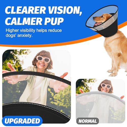 Dog Cone Collar with Soft Padding to Stop Licking, Elizabeth Recovery Collar After Surgery for Large Medium Small Dogs, Comfortable Pet Head Cone Alternative for Neutering Spay Injury(XL) - Image 5