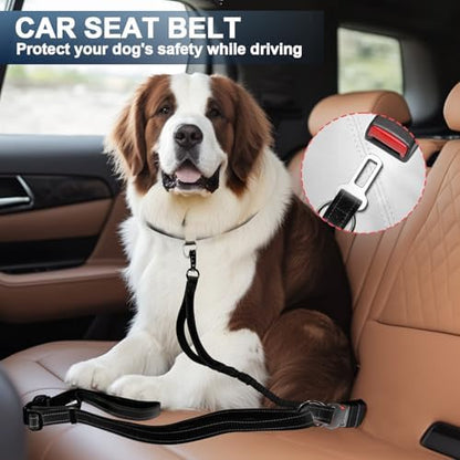 Heavy Duty Hands Free Dog Leash with Quick Release Carabiner and Adjustable No Pull Bungee Dog Running Waist Leash，for Walking and Training with Car Seat Belt 4-6FT (Black) - Image 6