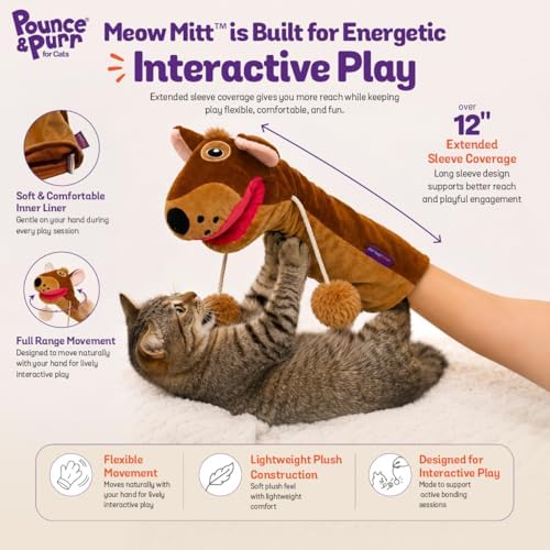 Meow Mitt Wearable Cat Wrestling Glove Puppet - Squirrel - Image 2