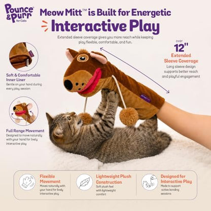 Meow Mitt Wearable Cat Wrestling Glove Puppet - Squirrel - Image 2