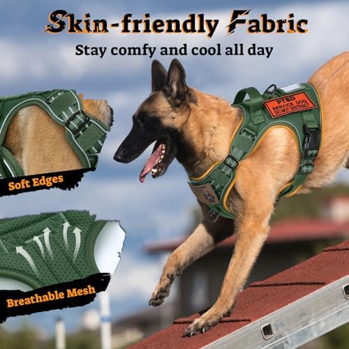 rabbitgoo Tactical Dog Harness for Large Dogs, No Pull Service Pet Vest - Image 4