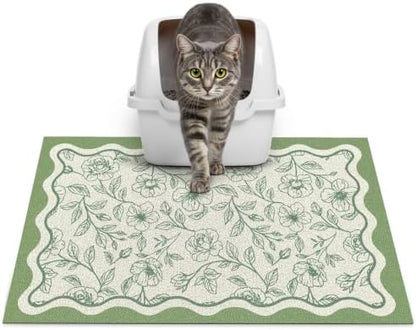 Glittme Cat Litter Mat, 24"x15" Non-Slip Washable Trapping Mat for Cats by Glittme