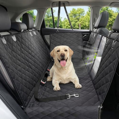 Victoper Dog Car Seat Cover, 600D Heavy Dute Car Seat Cover for Dogs Pets, 100% Waterproof Anti-Scratch Nonslip Dog Hammock for Cars, Seat Covers Protector with Seatbelt for Sedan SUV Truck XL Black by Victoper