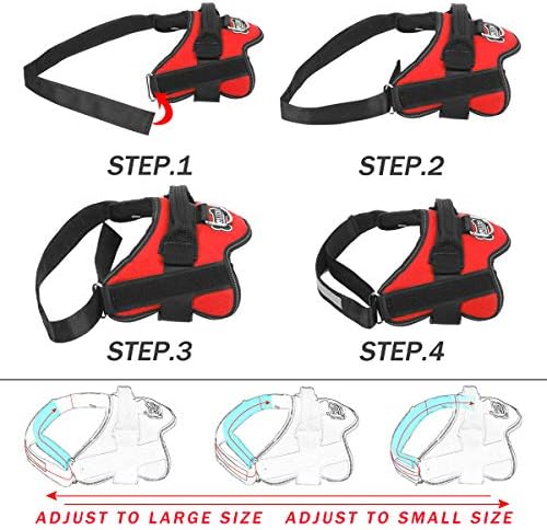 Dog Harness, No-Pull Reflective Dog Vest, Breathable Adjustable Pet Harness with Handle for Outdoor Walking - No More Pulling, Tugging or Choking (Red, XXL) - Image 3