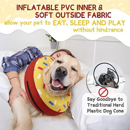Supet Inflatable Dog Cone Collar for Small Dogs Puppies Cats, Soft Dog Cone Alternative After Surgery for Puppies Cats to Stop Licking - Image 3