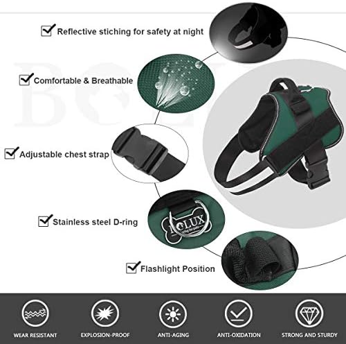 Dog Harness, No-Pull Reflective Dog Vest, Breathable Adjustable Pet Harness with Handle for Outdoor Walking - No More Pulling, Tugging or Choking (Dark Green, XS) - Image 2
