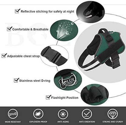 Dog Harness, No-Pull Reflective Dog Vest, Breathable Adjustable Pet Harness with Handle for Outdoor Walking - No More Pulling, Tugging or Choking (Dark Green, XS) - Image 2