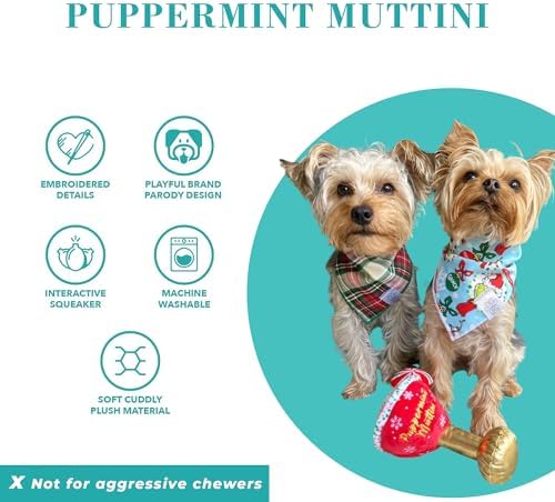 Haute Diggity Dog Puppermint Muttini Plush Dog Toy, Cocktail Parody Toy - Image 4